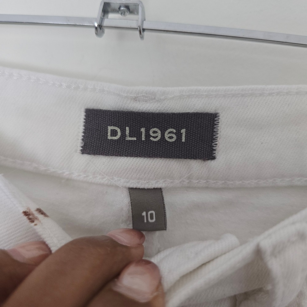 DL1961 Jenny Mini Skirt Girls 10 White Denim Frayed Raw Hem - Picture 3 of 5